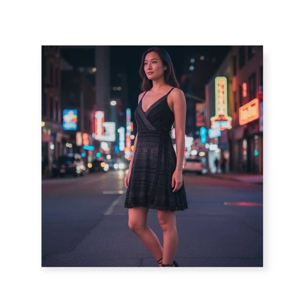 Patricia Viera 𖣴 Hand Punched Haute Couture Runway Leather Dress 𖣴 Black 𖣴 38 6